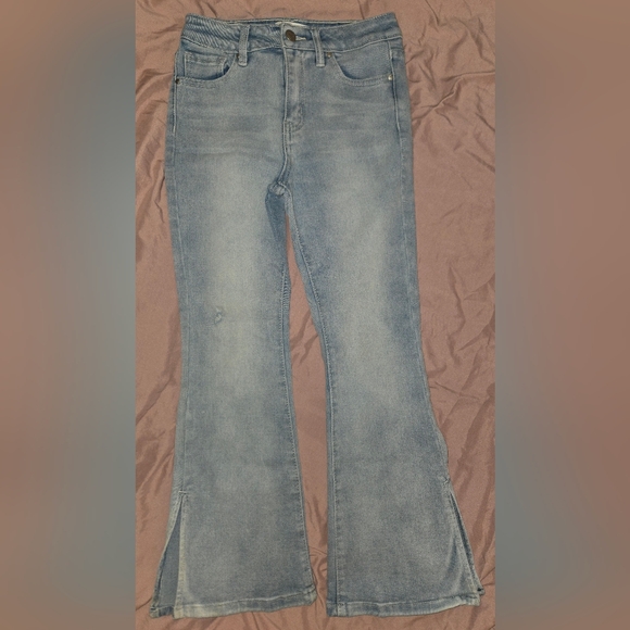 Girls Flare Blue Jeans - Picture 1 of 3